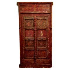 Anglo Indian Painted Doors in Original Frame, Wall Art