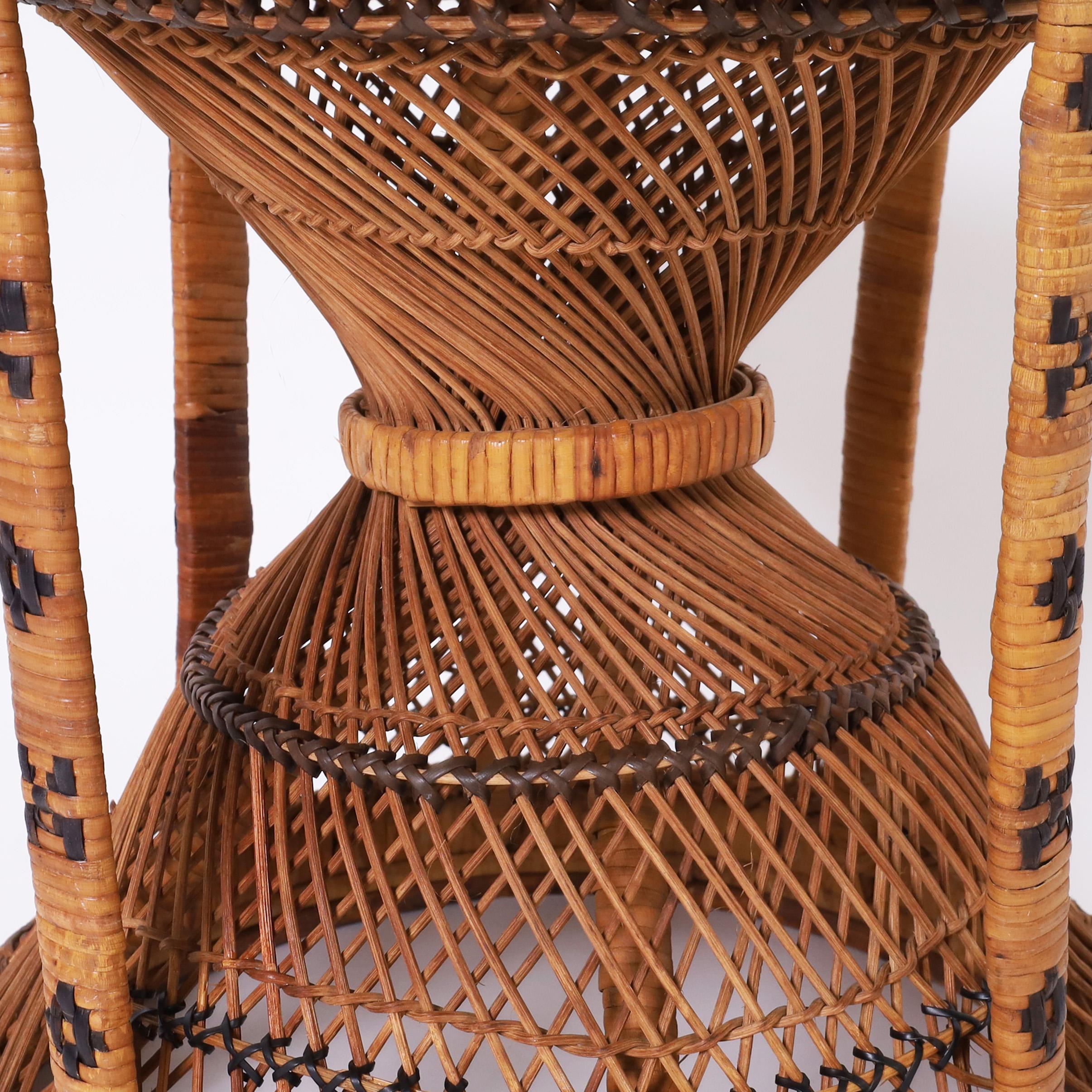 Anglo Indian Pair of Wicker Stools or Stands 2