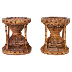 Anglo Indian Pair of Wicker Stools or Stands