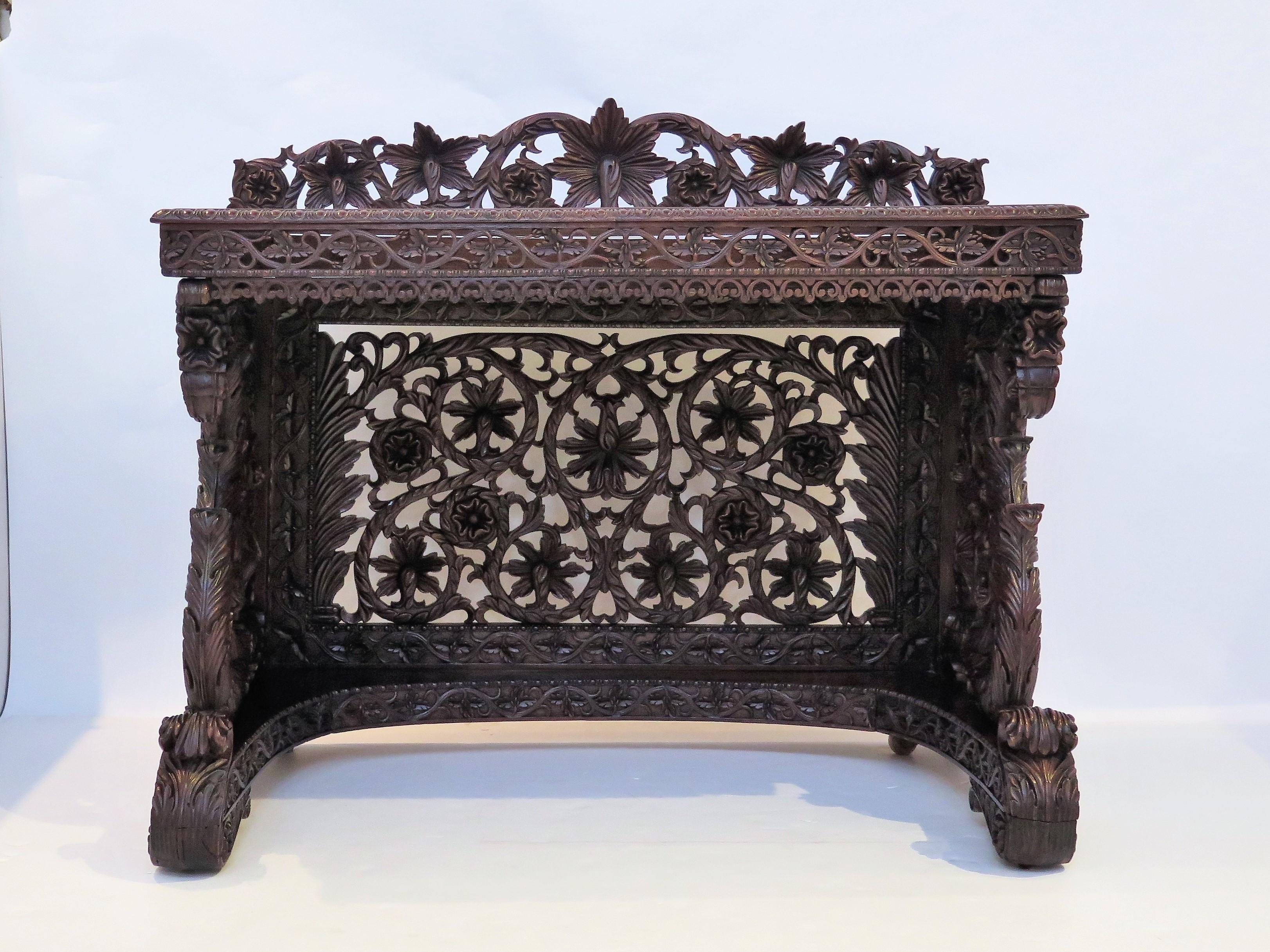 19th Century Anglo-Indian Pierced Sideboard For Sale