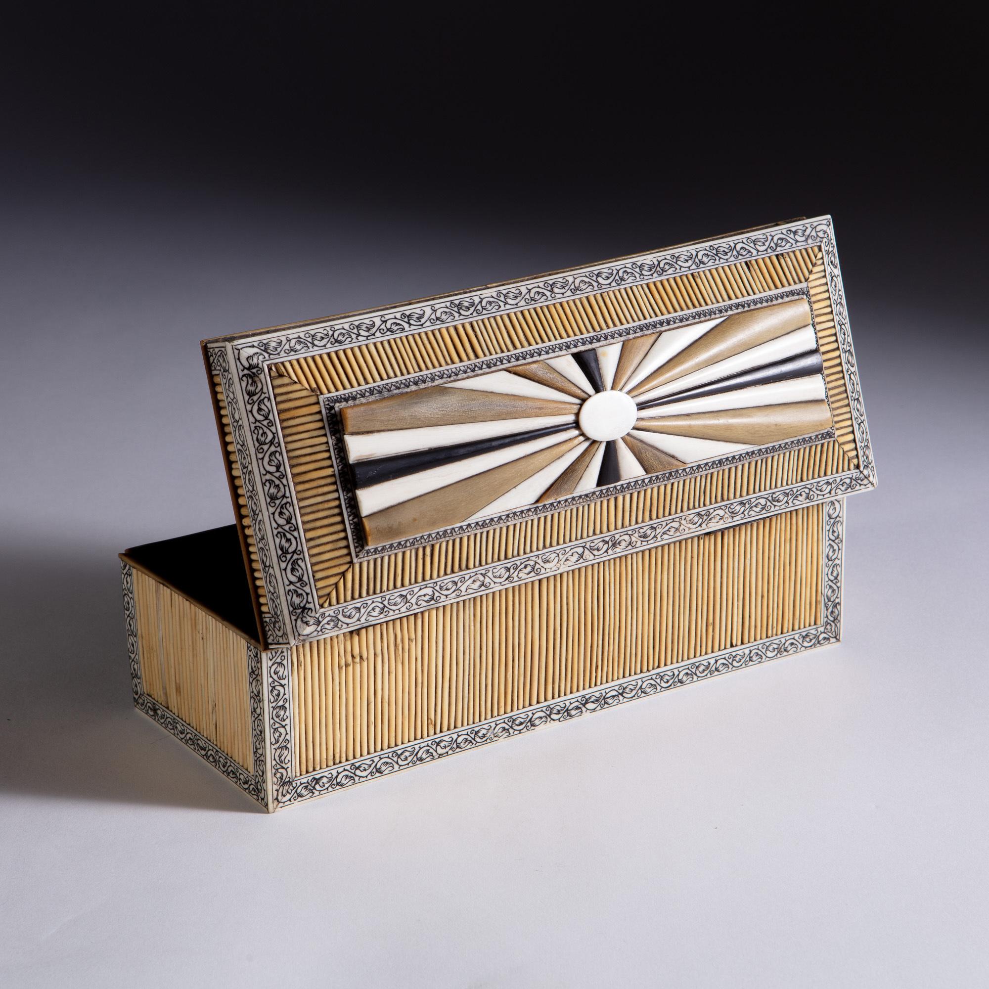 Anglo Indian porcupine quill box.