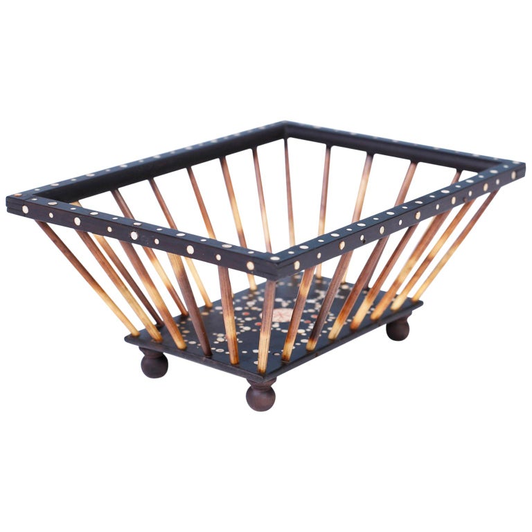 Anglo Indian Quill Basket at 1stDibs