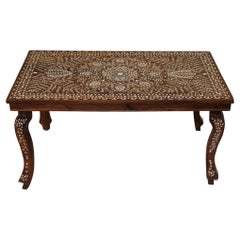 Anglo Indian Rectangular Coffee Table with Bone Inlay 1940's