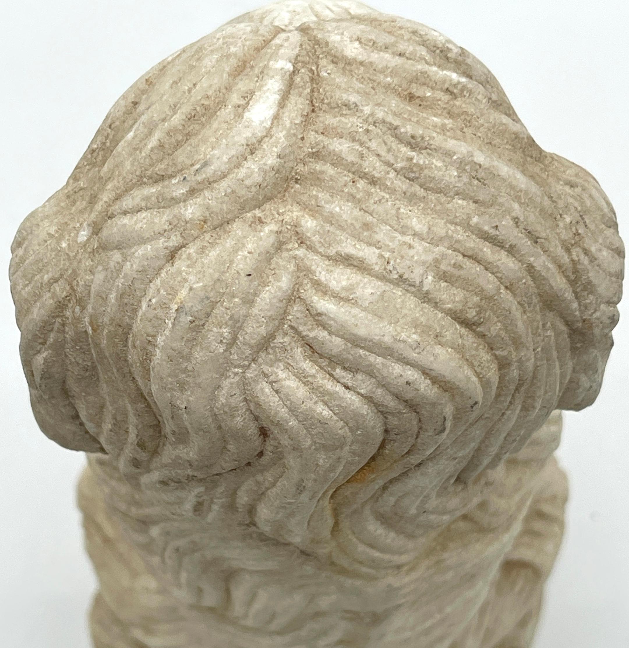 Sculpture en marbre sculpté de style Régence anglo-indienne représentant un terrier assis à longs cheveux  en vente 4