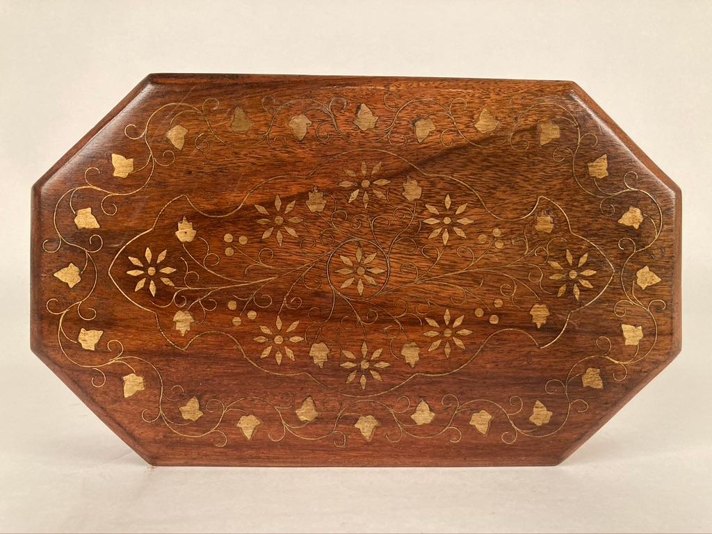 Anglo-Indian Rosewood Box with Brass Inlay 1