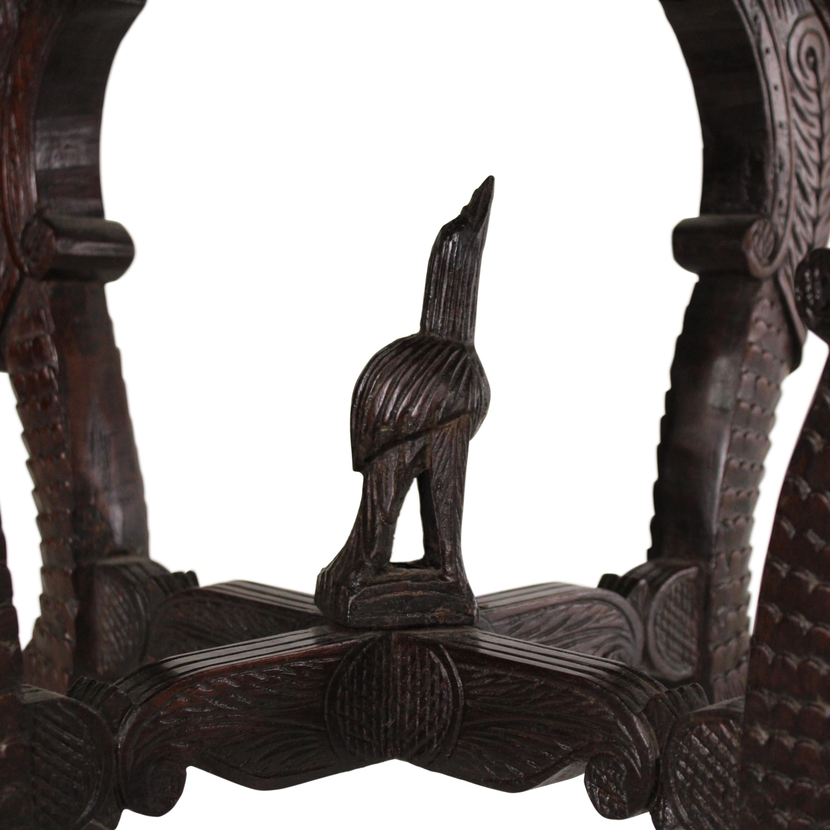 Anglo-Indian Rosewood Carved Teapoy For Sale 1