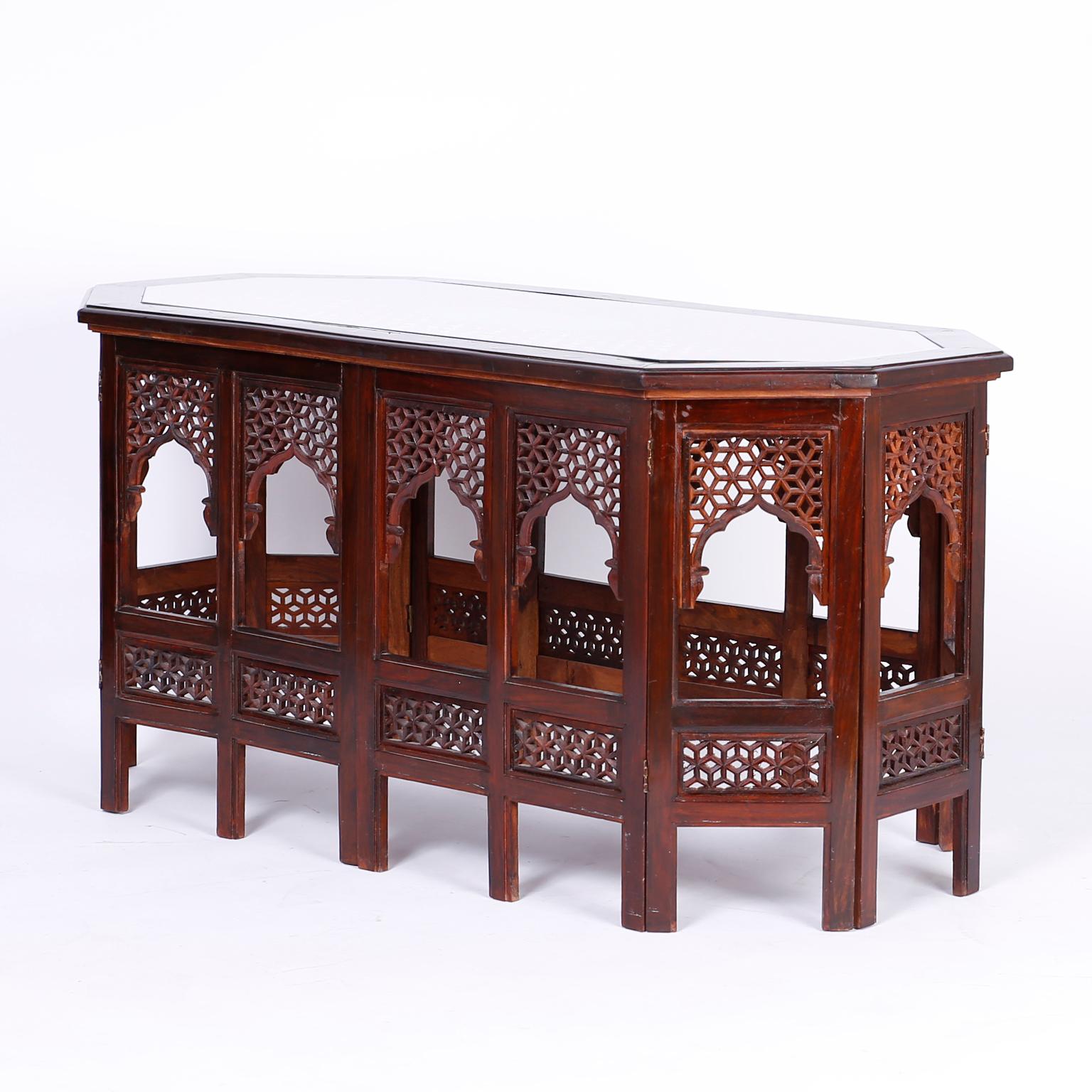 Hand-Carved Anglo Indian Rosewood Coffee Table