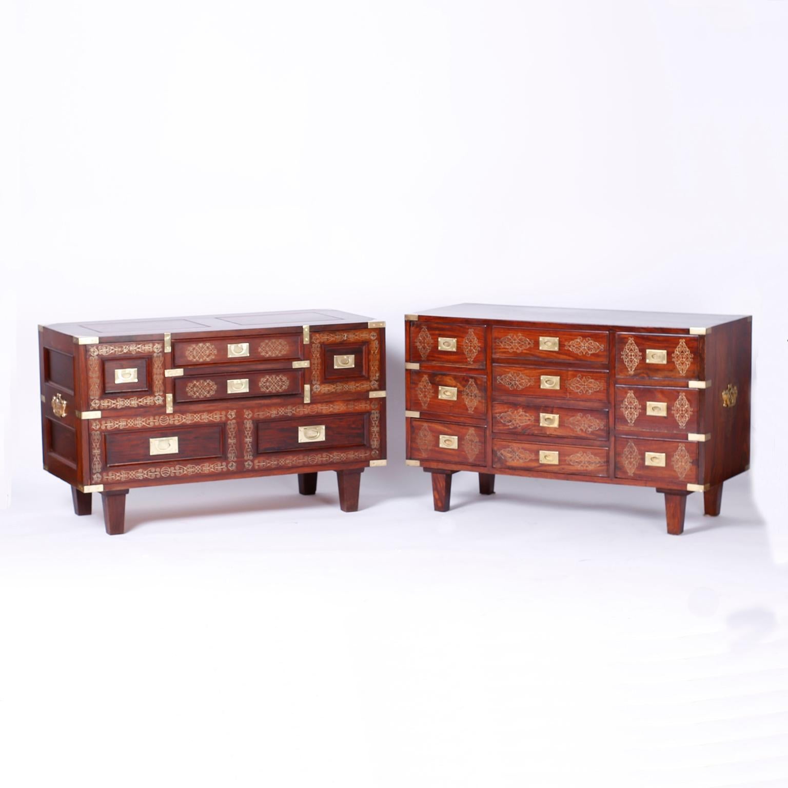 Anglo-Indian Rosewood Inlaid Chest For Sale 5