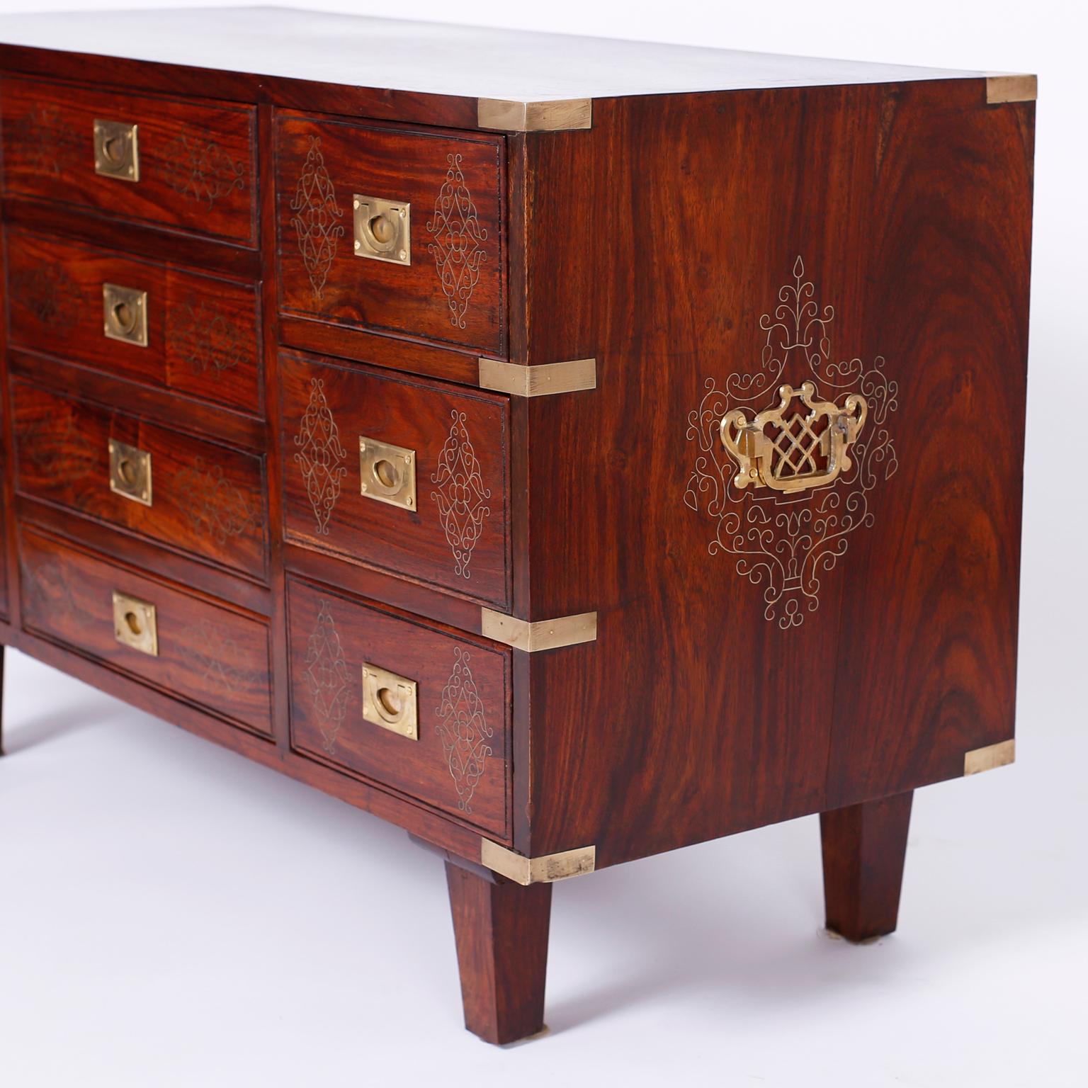 Anglo-Indian Rosewood Inlaid Chest In Good Condition For Sale In Palm Beach, FL