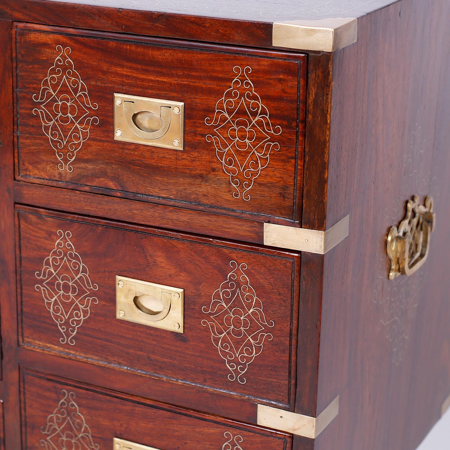 20th Century Anglo-Indian Rosewood Inlaid Chest For Sale