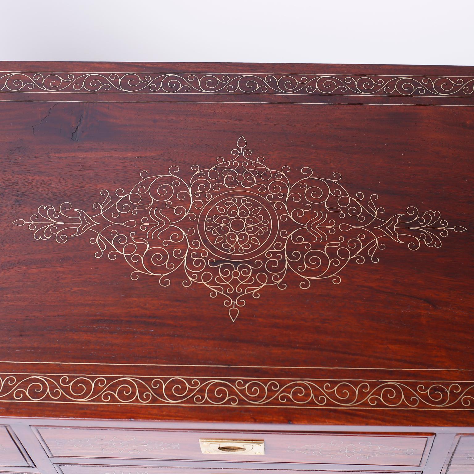 Anglo-Indian Rosewood Inlaid Chest For Sale 1