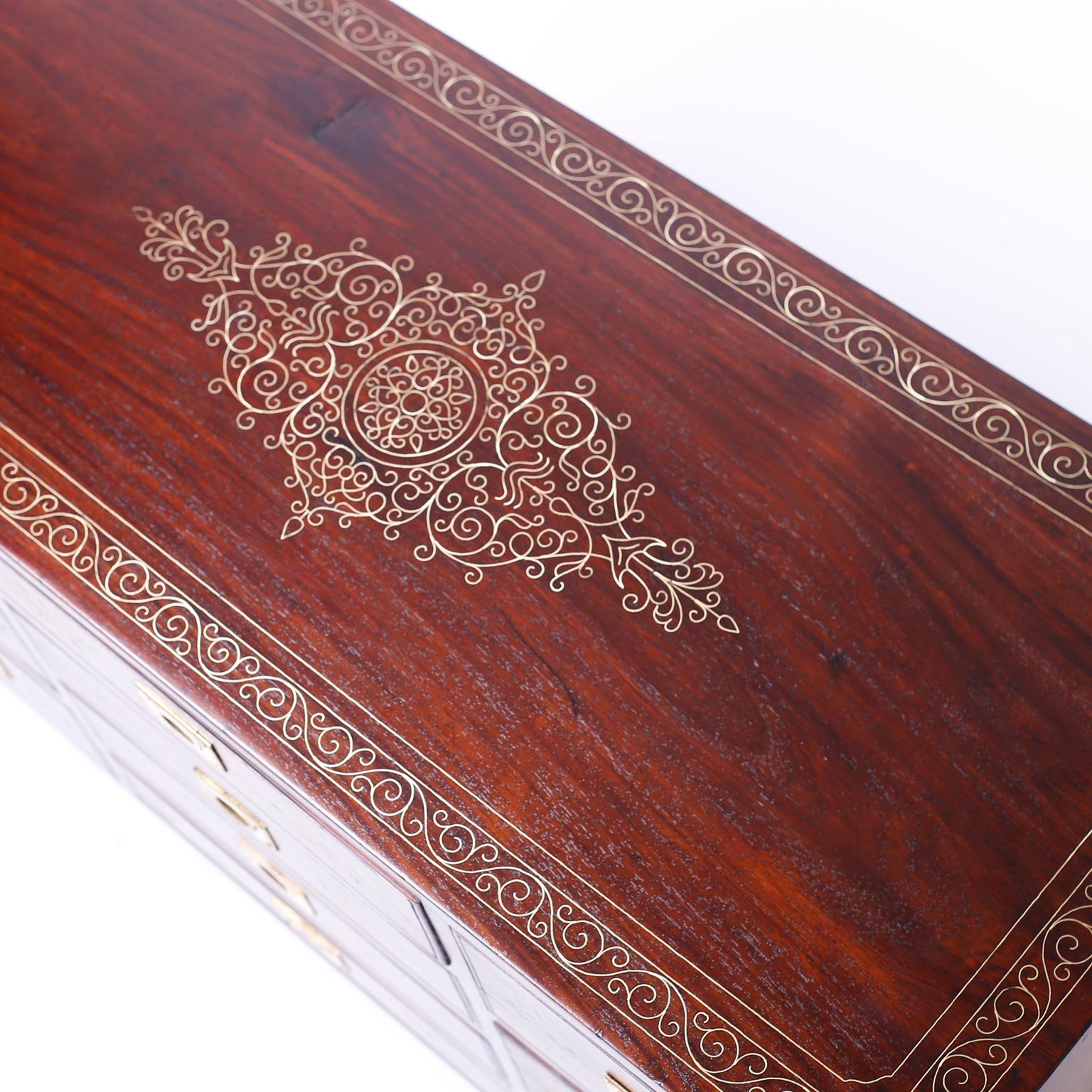 Anglo-Indian Rosewood Inlaid Chest For Sale 2