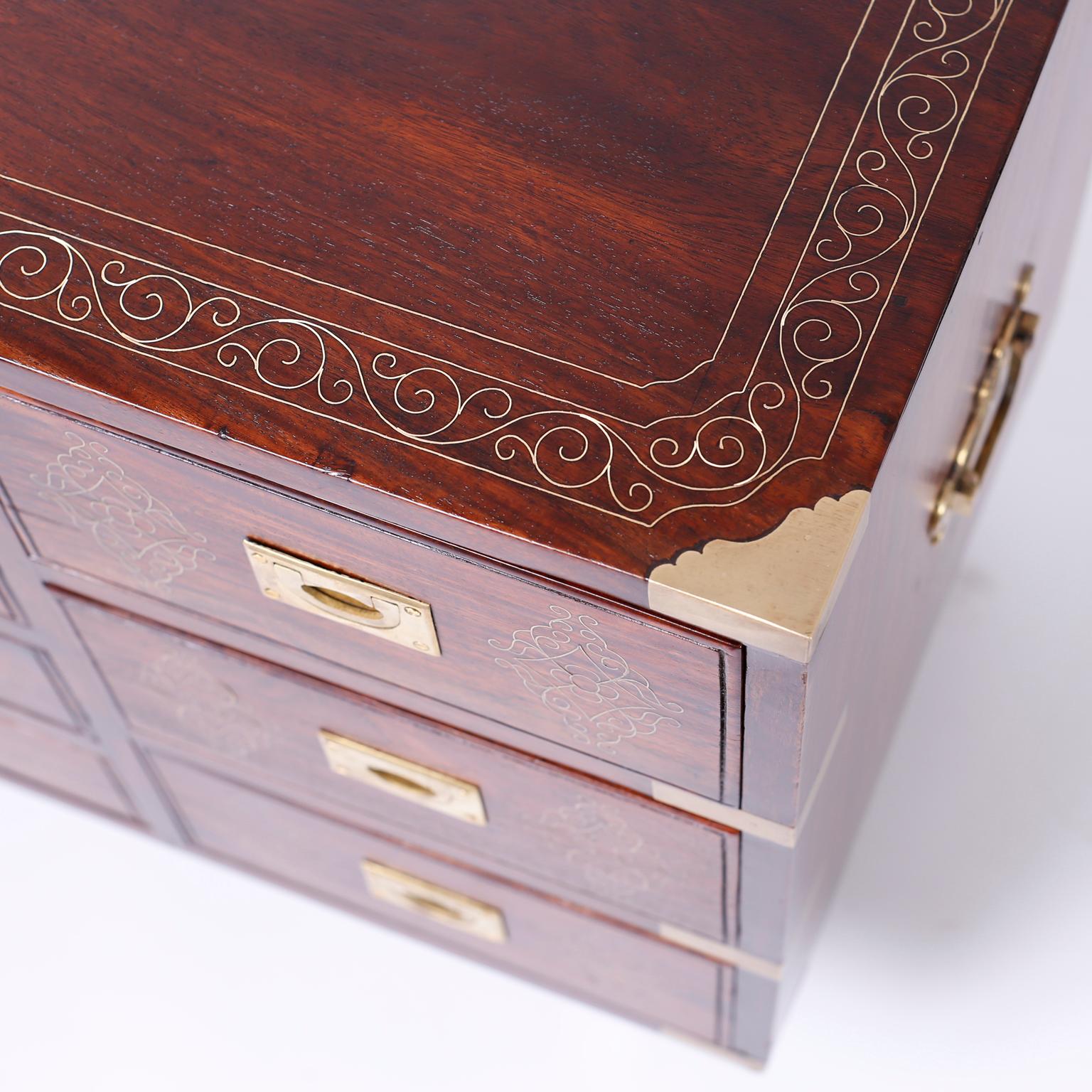 Anglo-Indian Rosewood Inlaid Chest For Sale 3