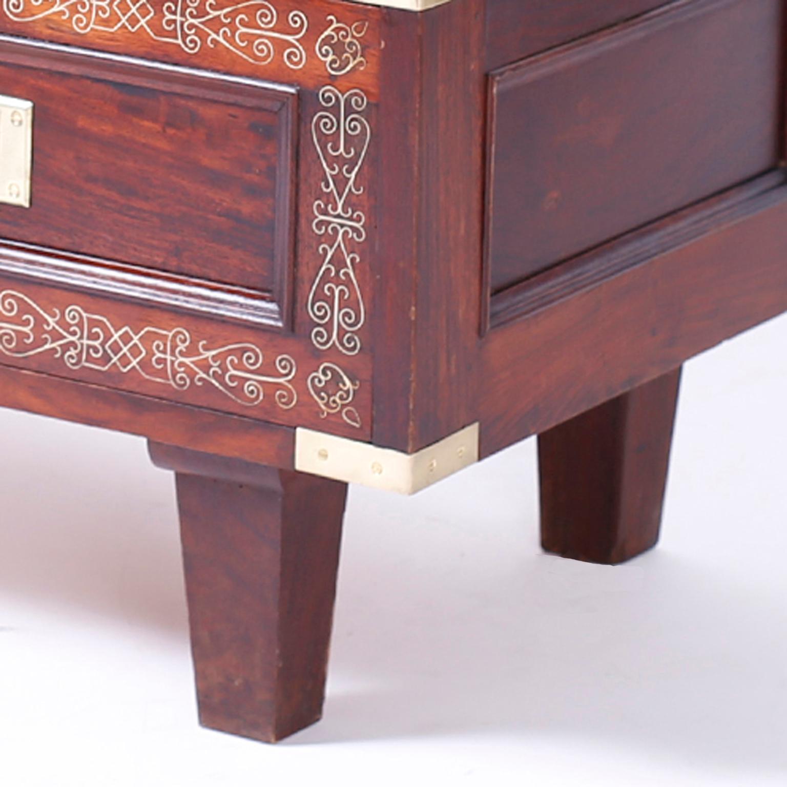 Anglo Indian Rosewood Inlaid Chest For Sale 2