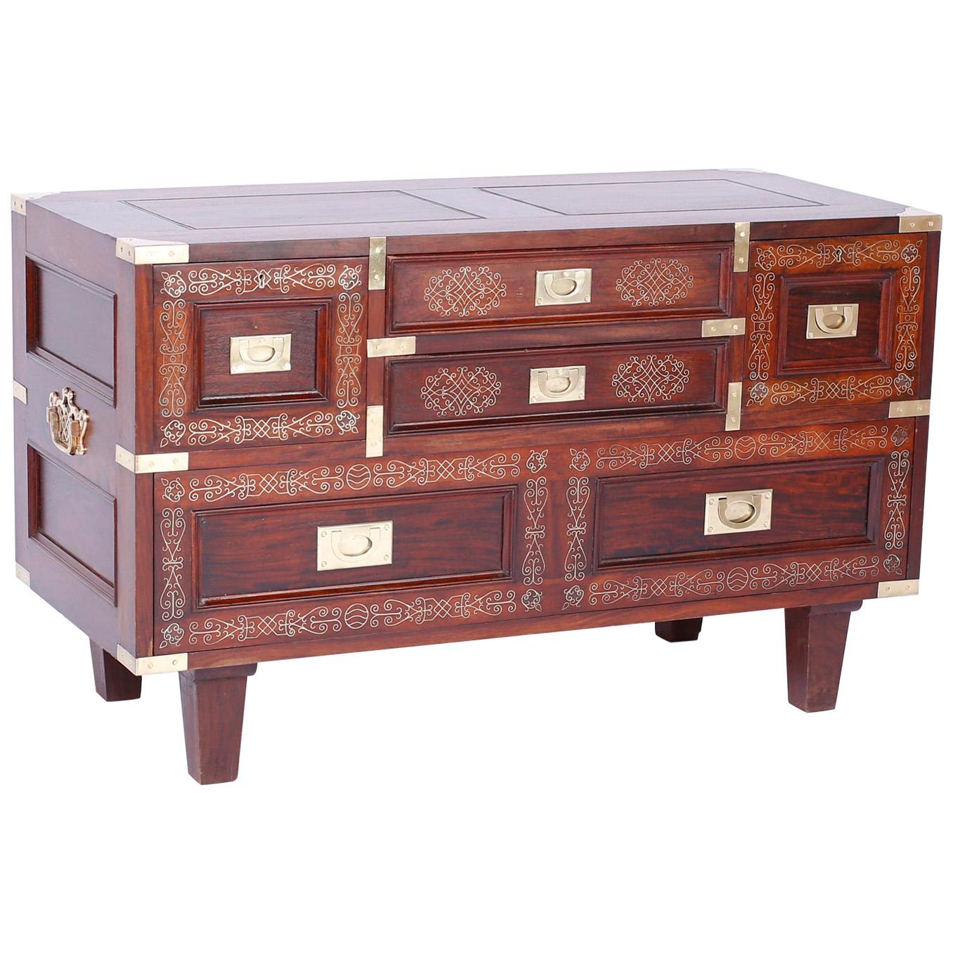 Anglo Indian Rosewood Inlaid Chest