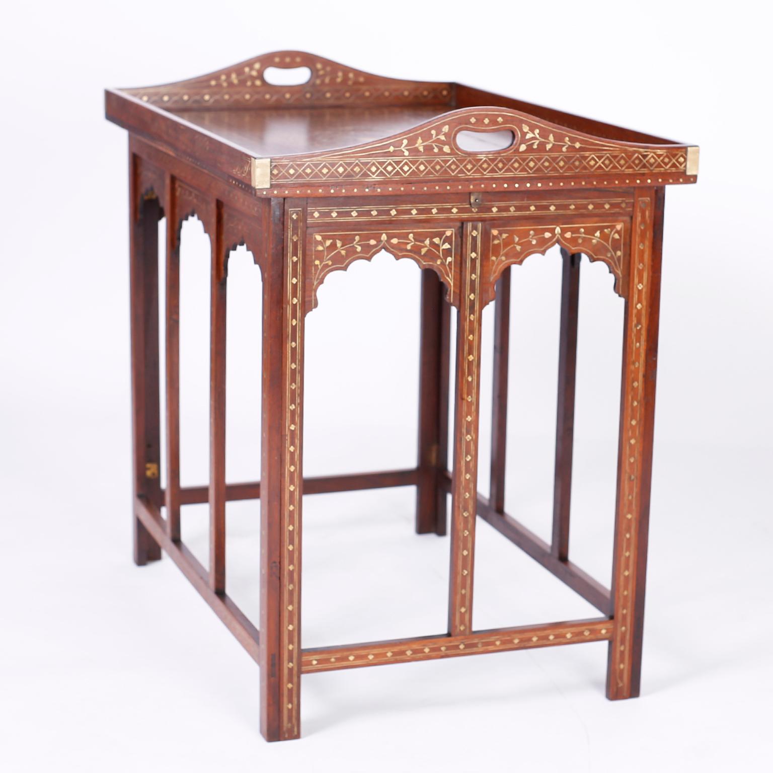 Anglo-Indian Rosewood Inlaid Tray Table For Sale 2