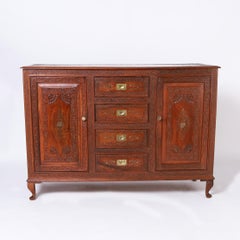 Anglo Indian Sideboard with Inlaid Brass