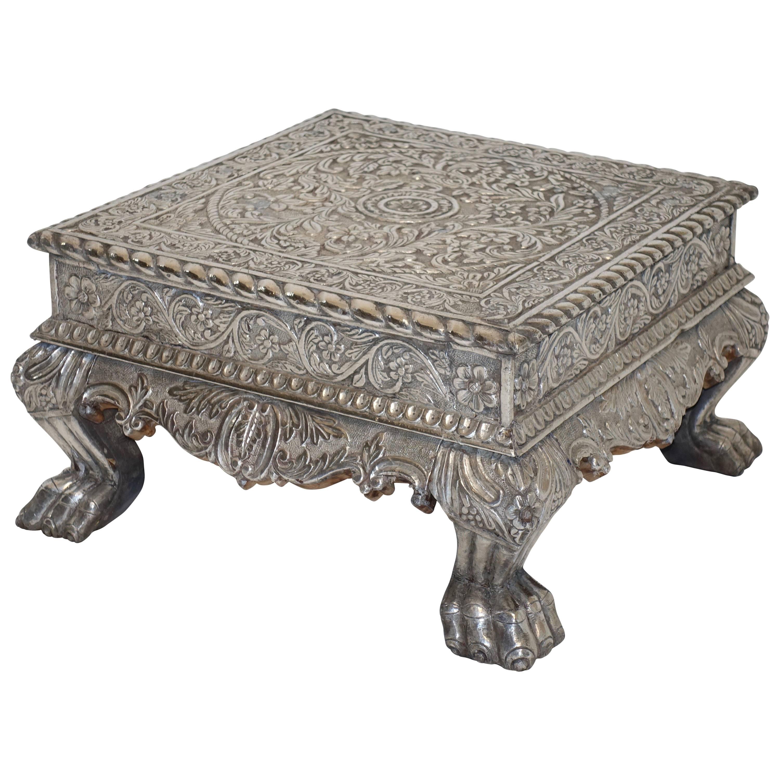 Anglo-Indian Silver Clad Bajot Ceremonial Low Table, India, circa 1925
