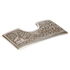 Anglo Indian Silver Embossed Jungle Scene Card Slip Case