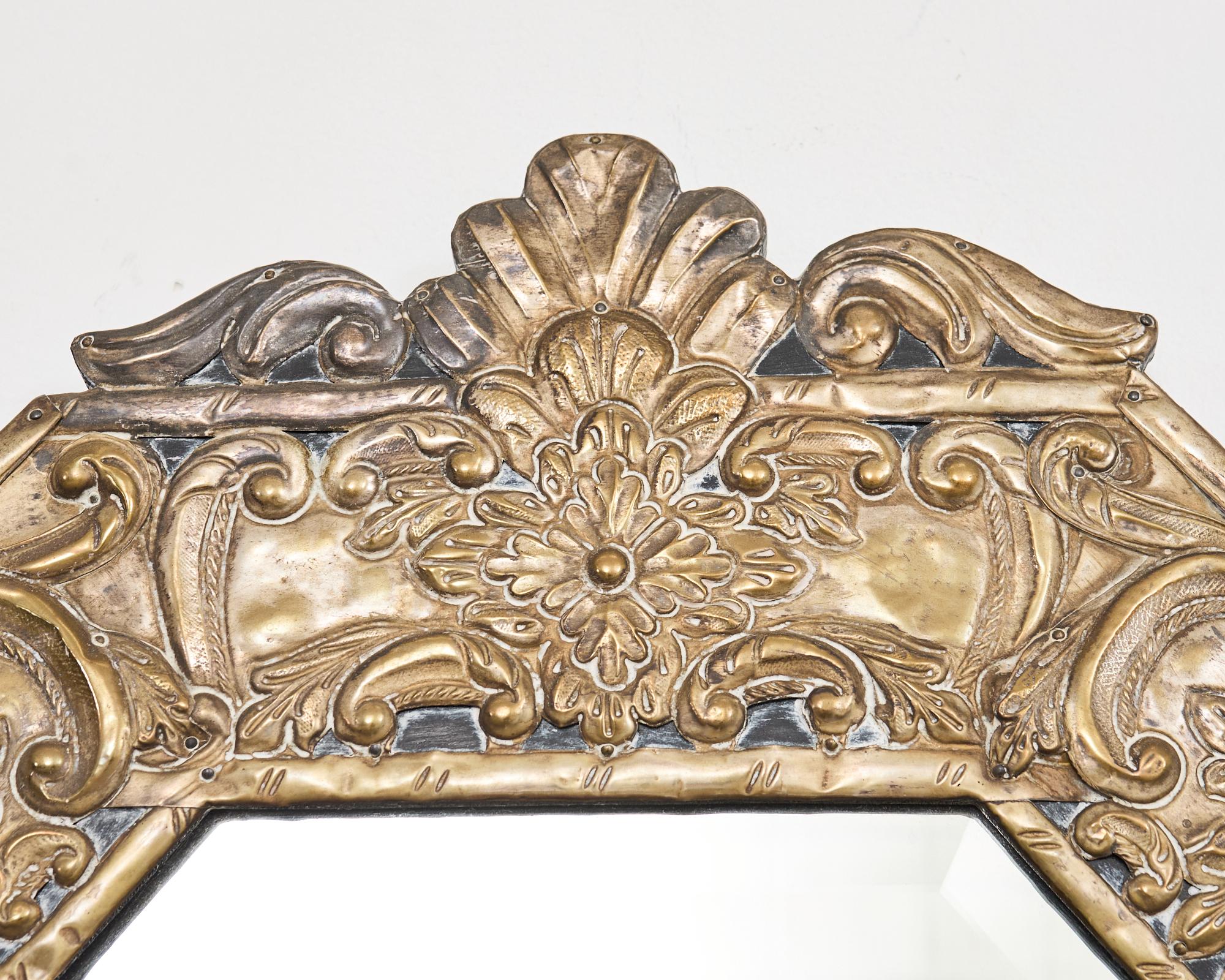 Biseauté Miroir octogonal anglo-indien en métal argenté en vente