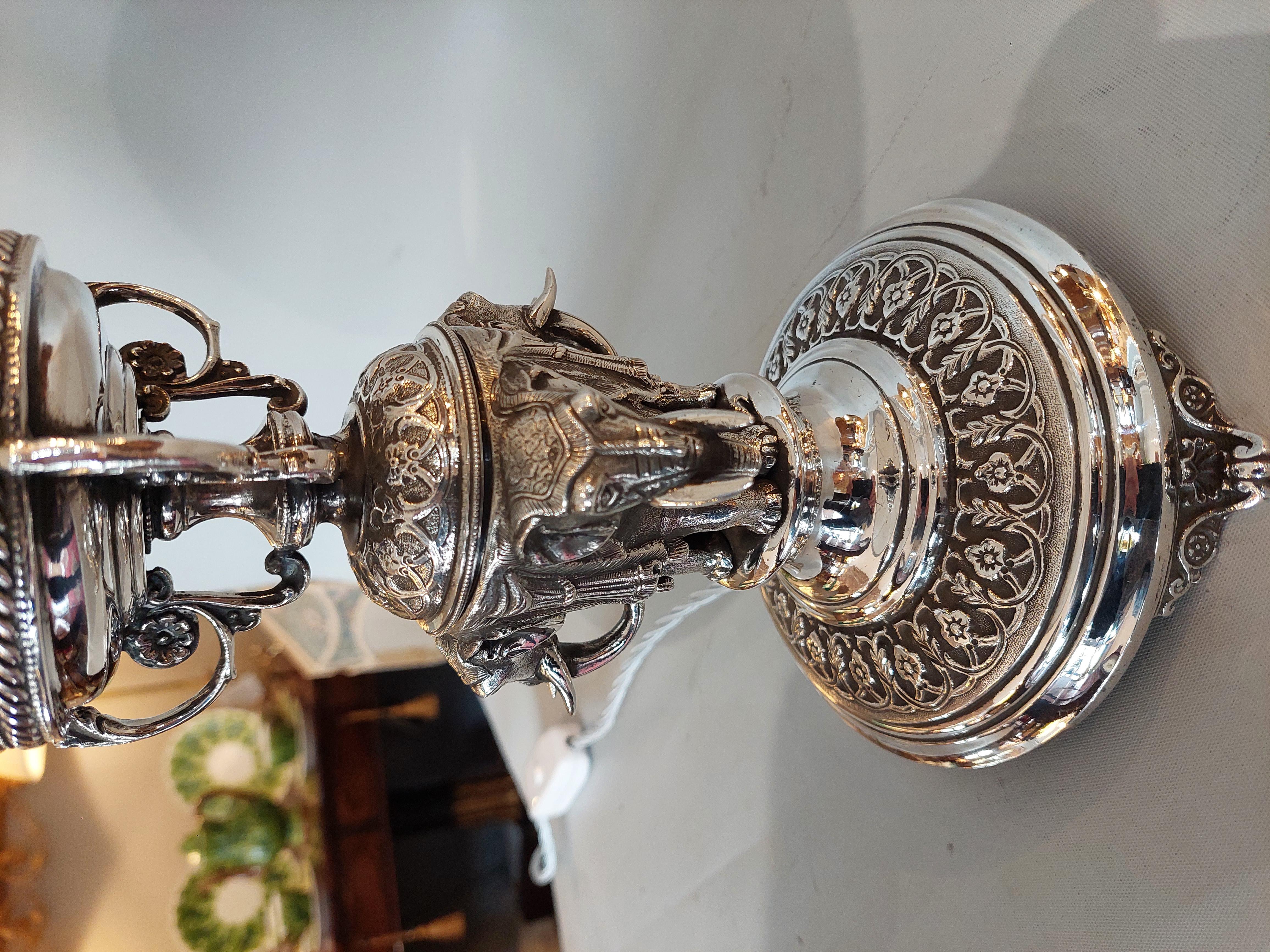 Angloindische versilberte Tischlampe im Zustand „Gut“ im Angebot in Altrincham, GB