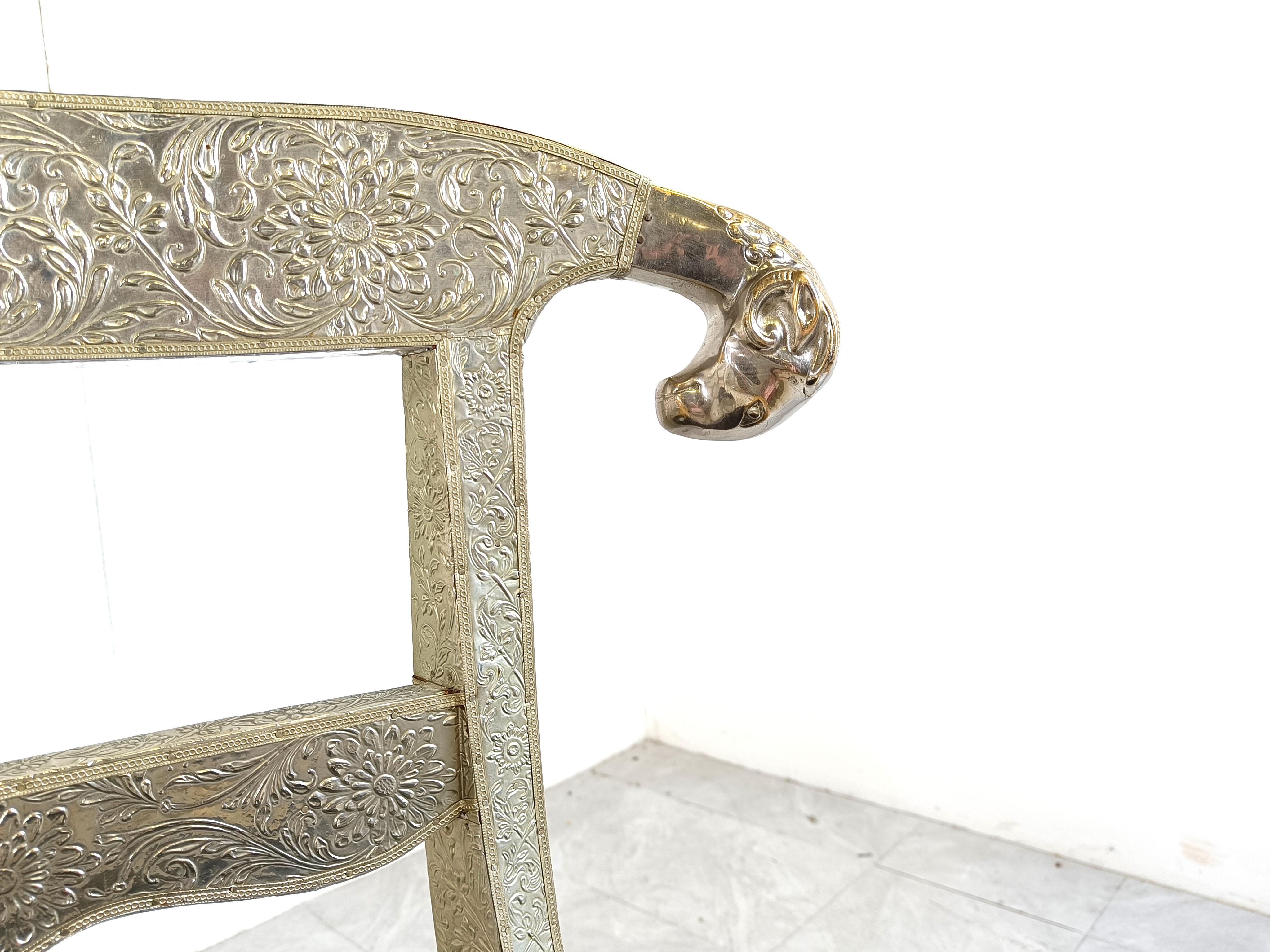 Anglo-Indian silvered dowry chairs, 1950s For Sale 6