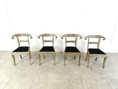 Chaises à dot anglo-indiennes argentées, années 1950