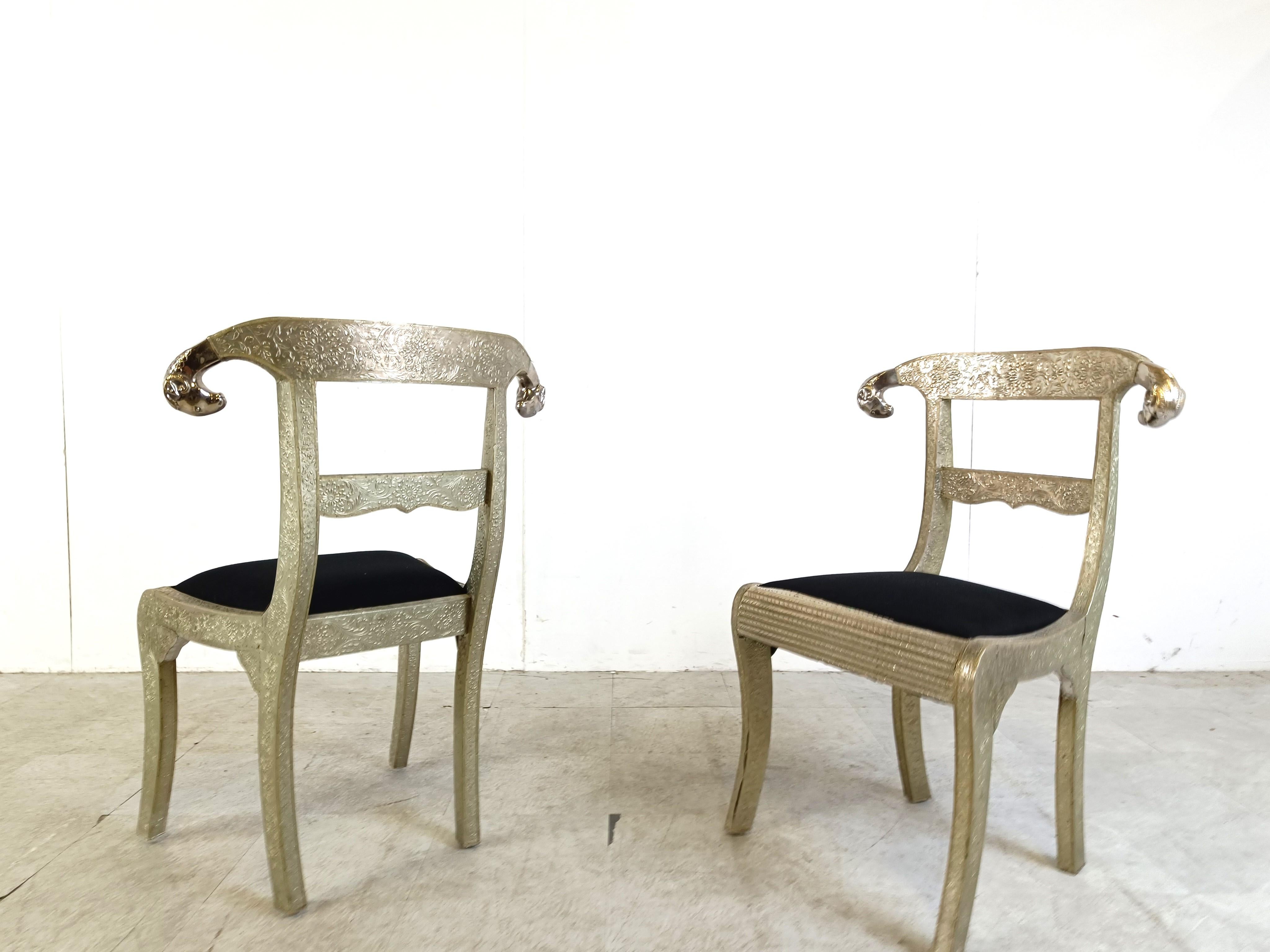 Anglo-Indian silvered dowry chairs, 1950s For Sale 2