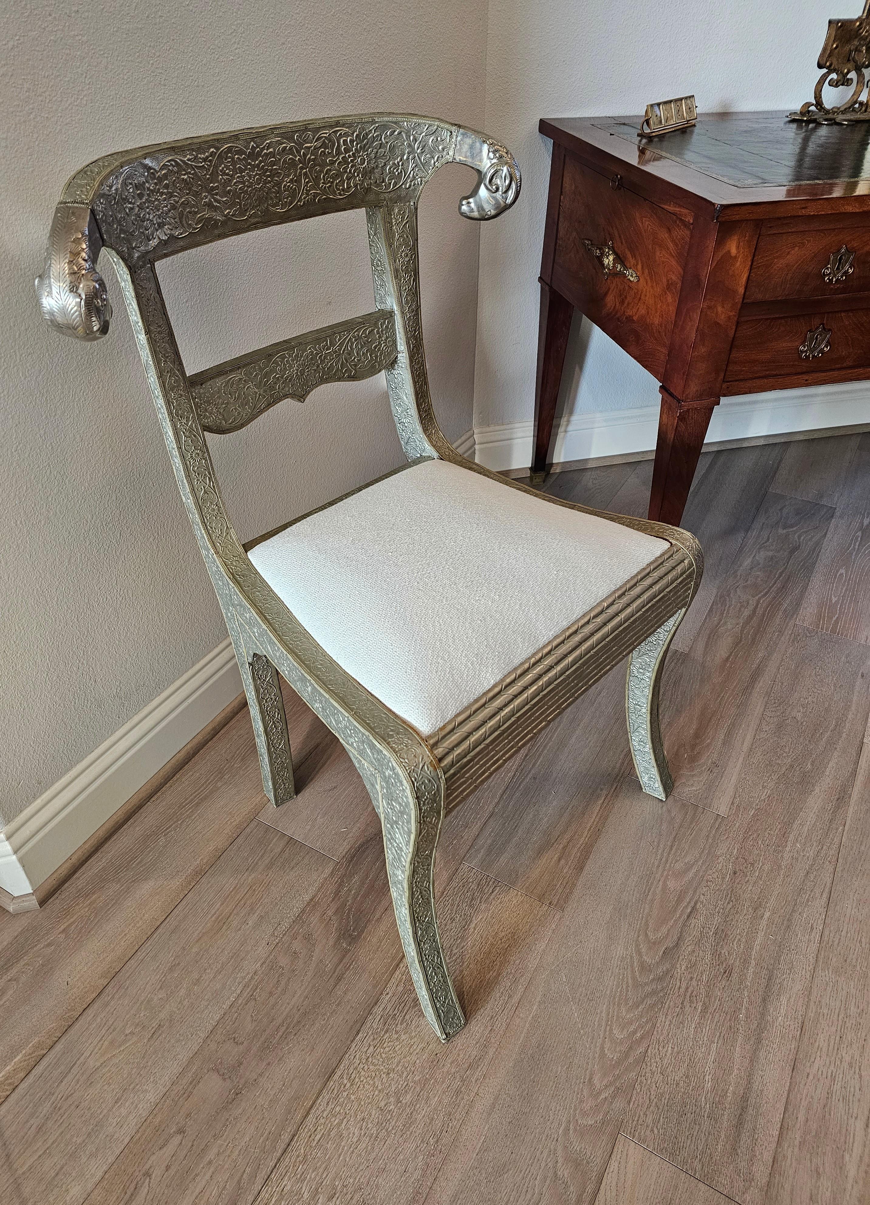 Anglo-Indian Silvered Metal-Clad Chair For Sale 6