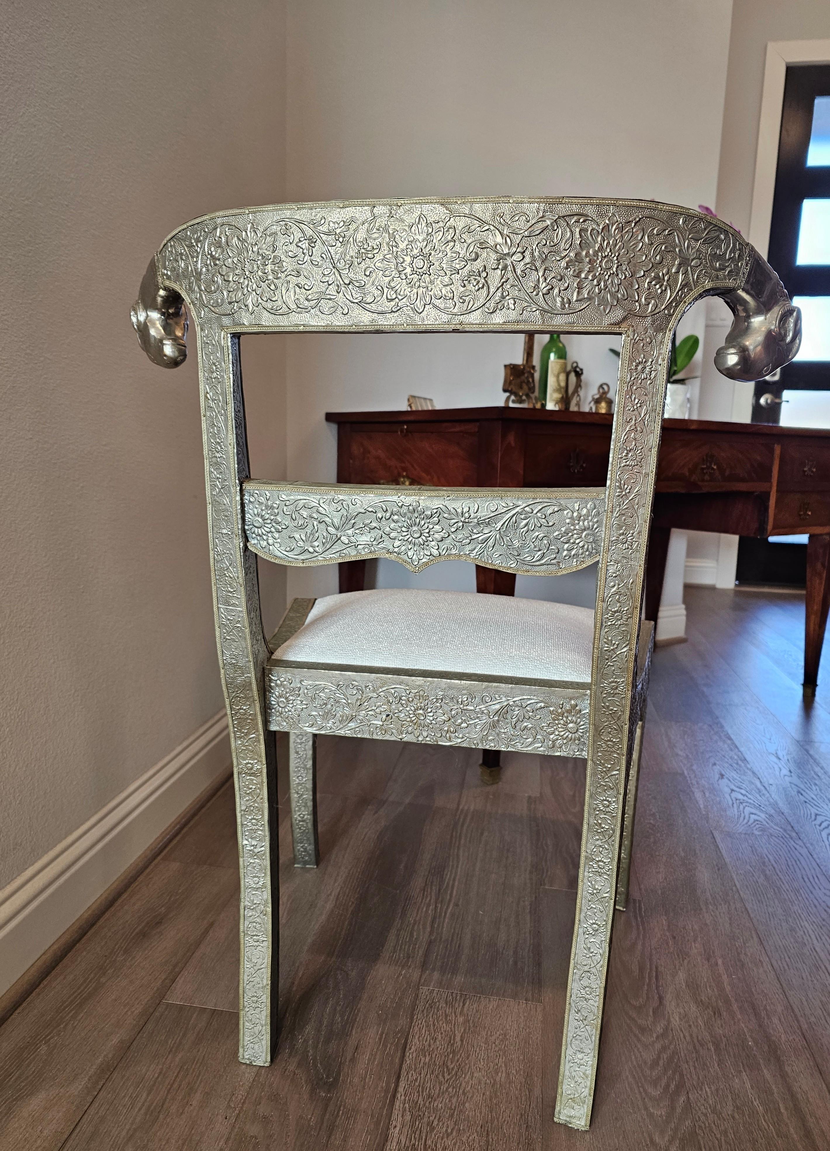 Anglo-Indian Silvered Metal-Clad Chair For Sale 9