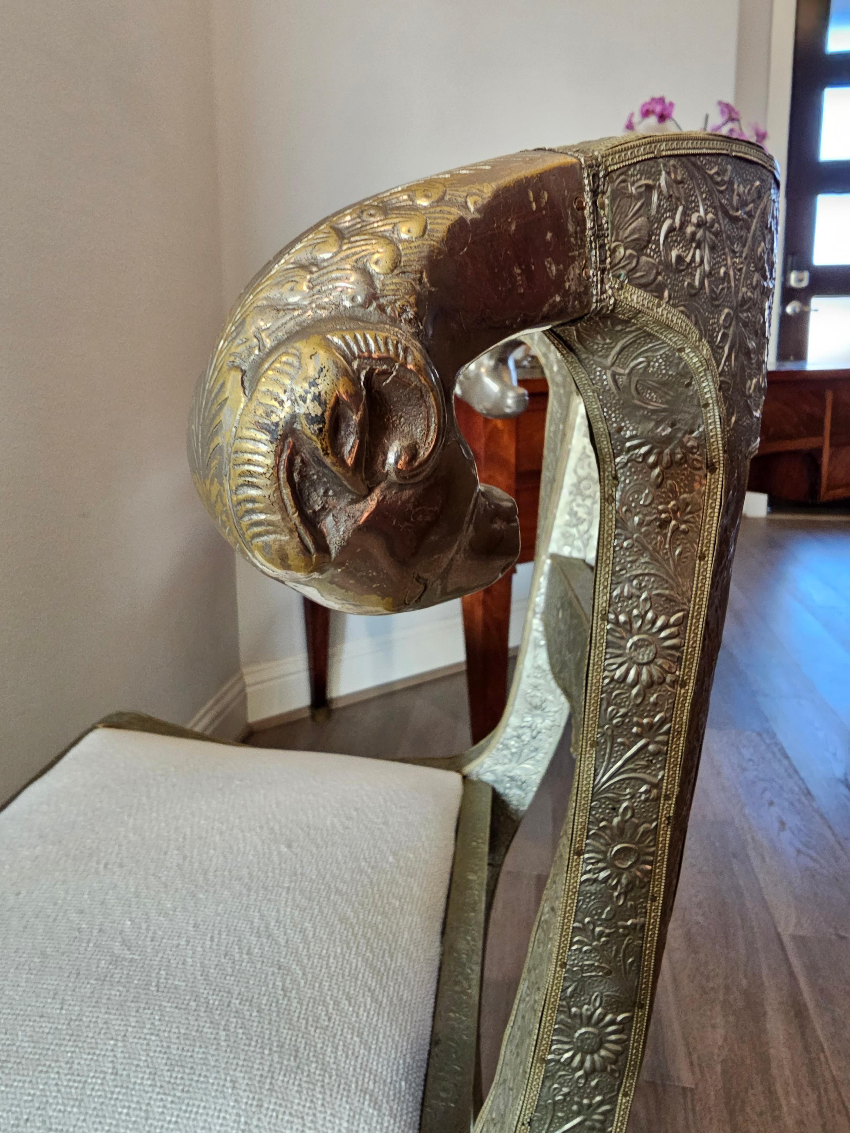 Anglo-Indian Silvered Metal-Clad Chair For Sale 2