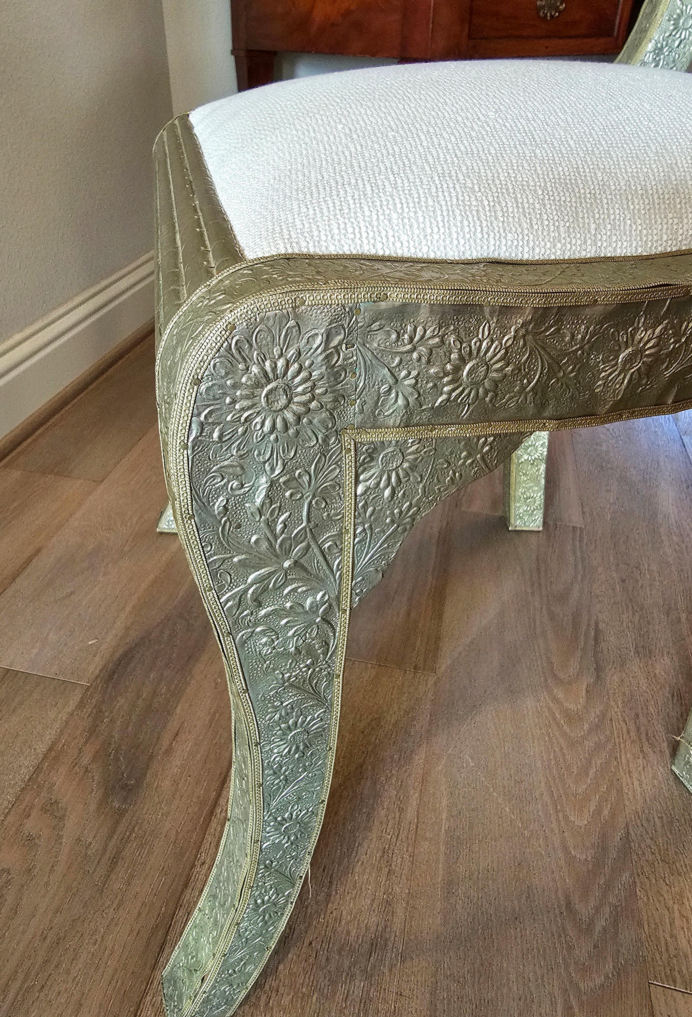 Anglo-Indian Silvered Metal-Clad Chair For Sale 4