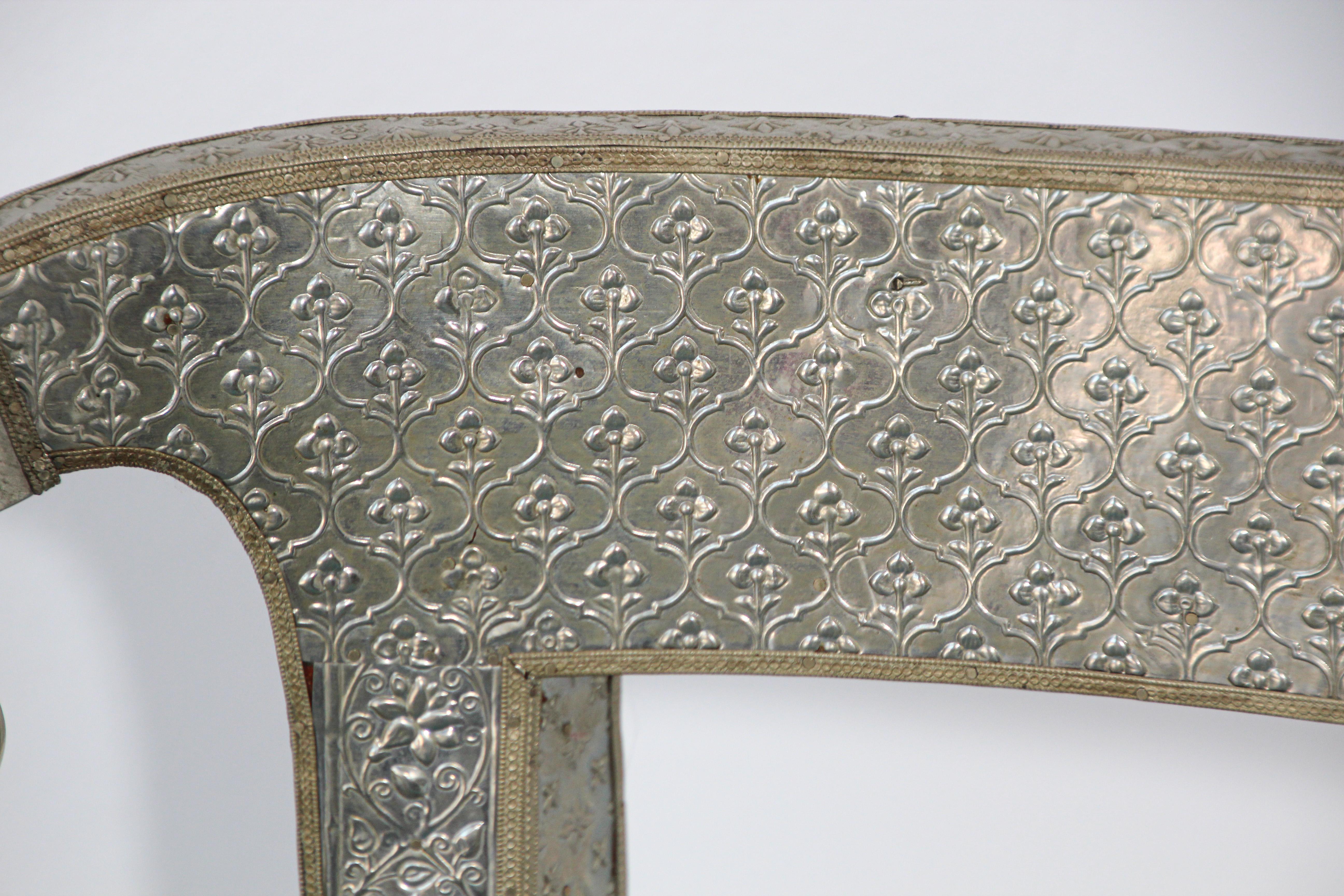 Metal Anglo-Indian Silvered Wrapped Clad Side Chairs a Pair For Sale