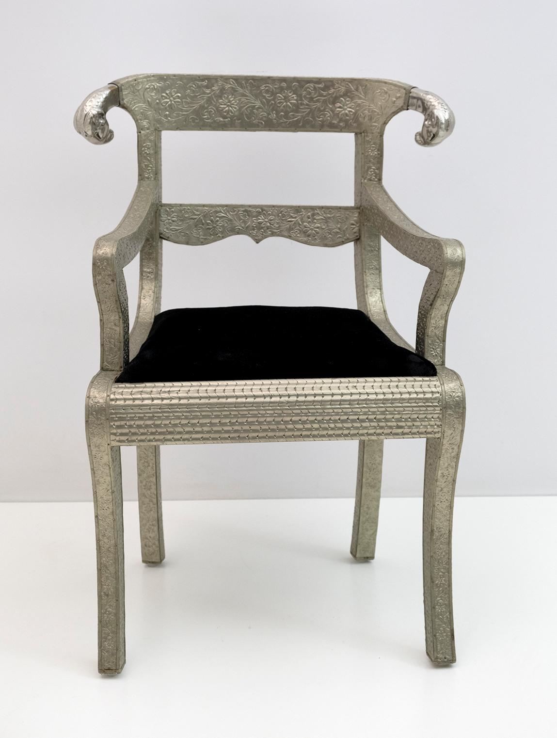 Anglo-Indian Silvered Wrapped Clad Side Chairs  1