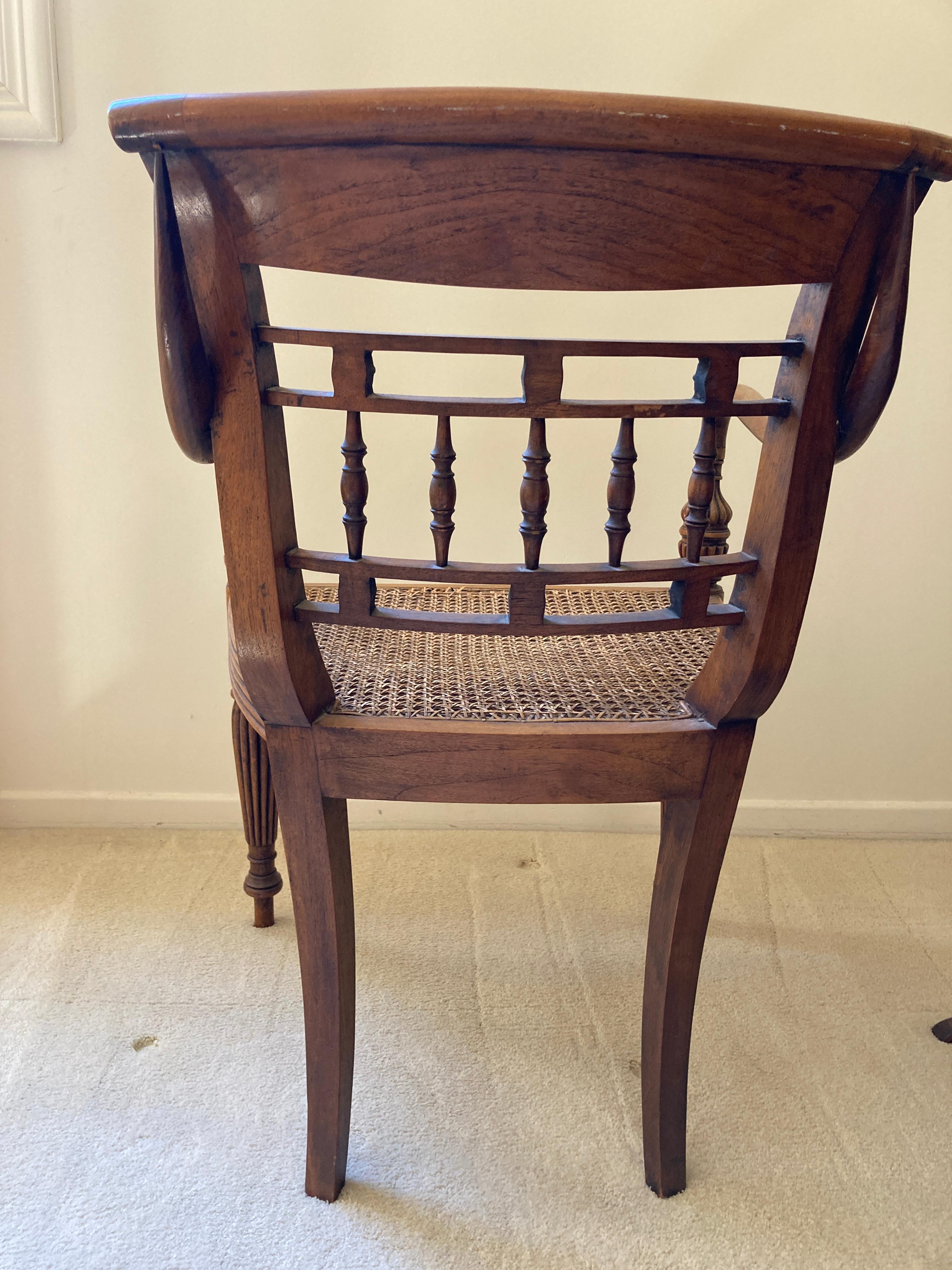 Anglo Indian Style Library Cane Armchair 4