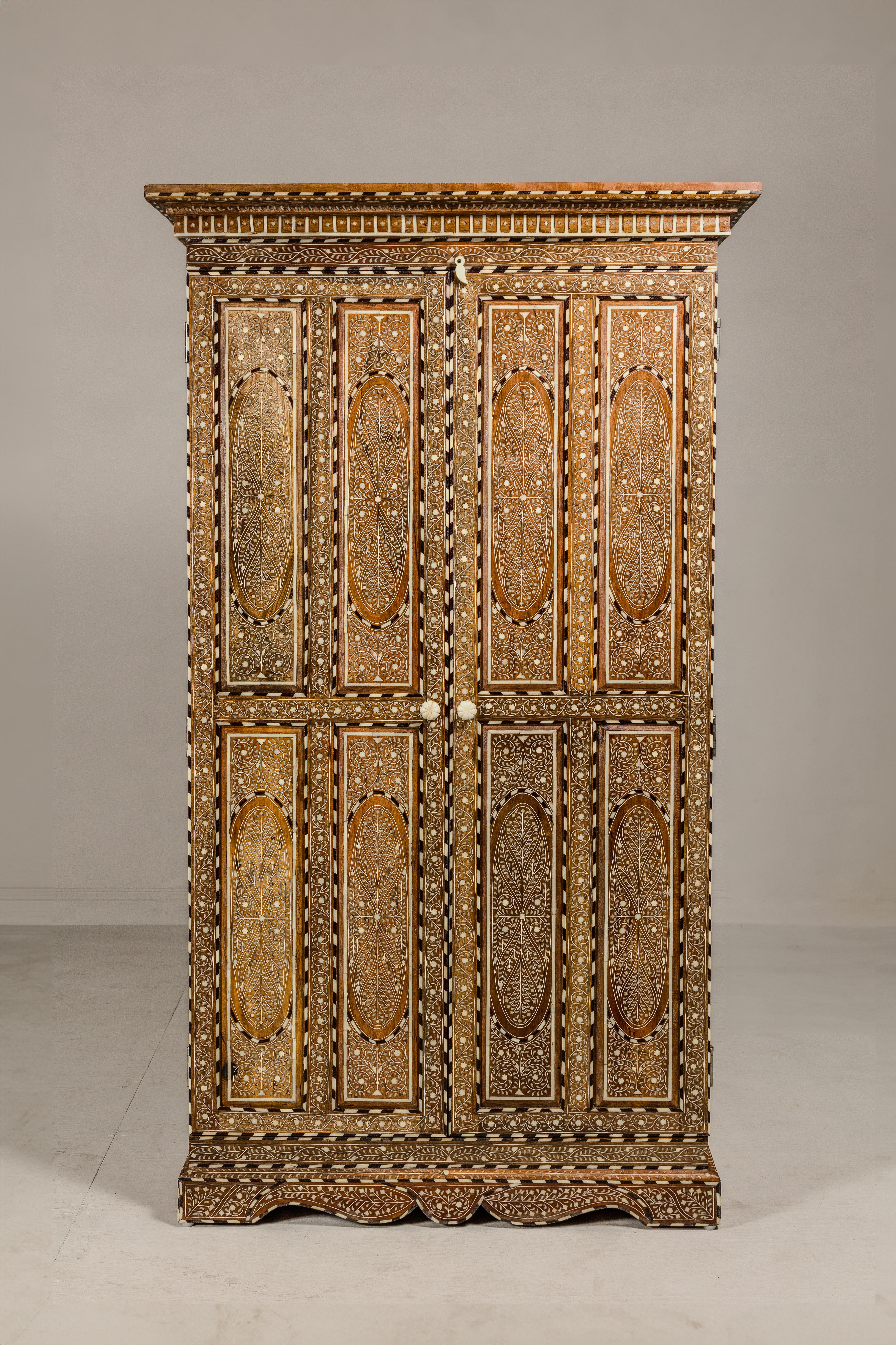 carved wood cabinet tall