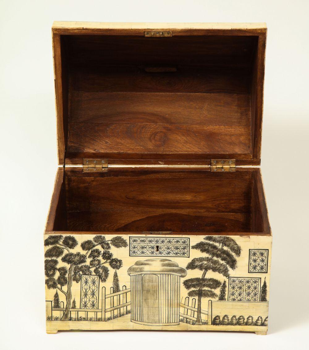 Hand-Painted Anglo-Indian Style Penwork Box For Sale