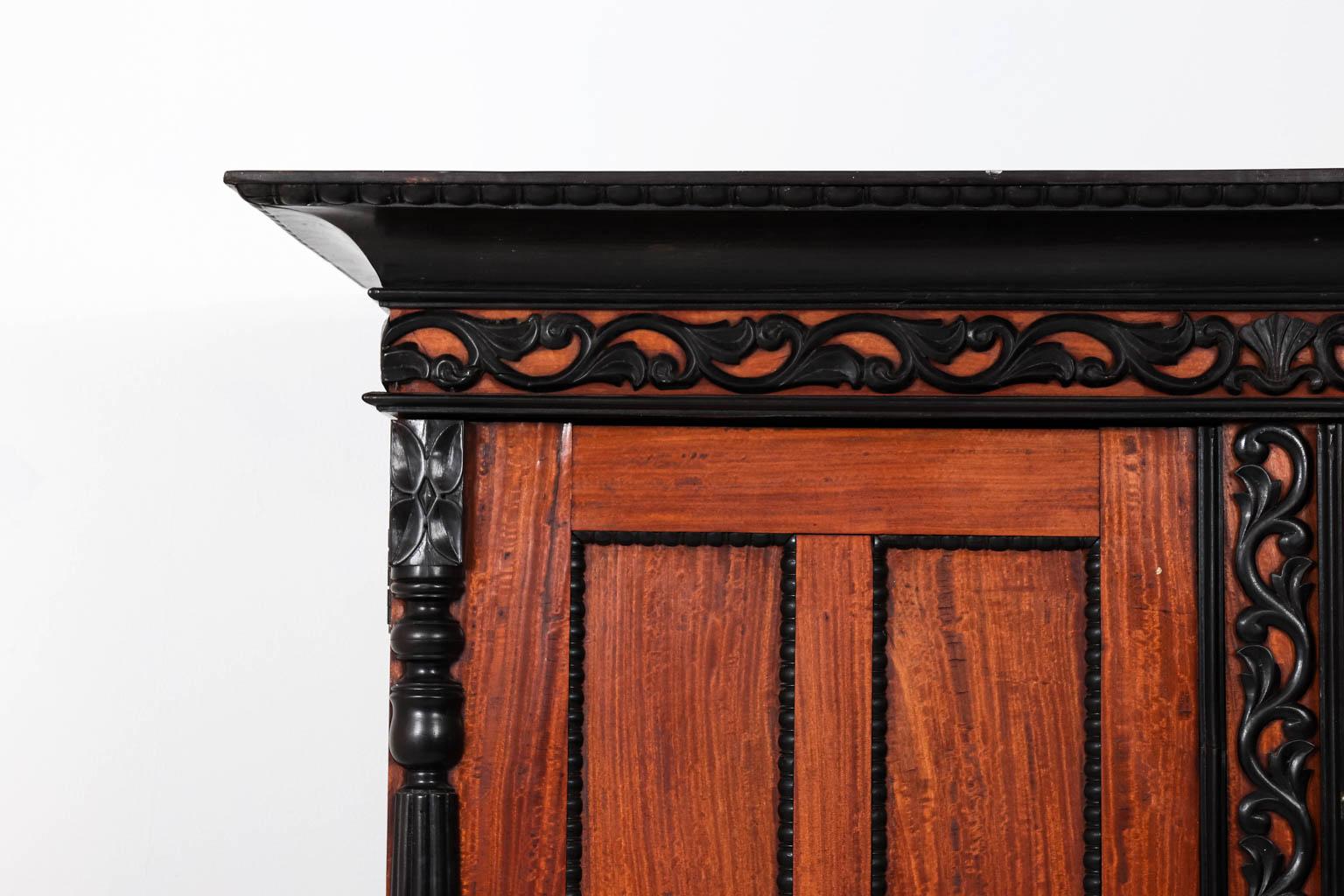Anglo-Indian Style Satinwood and Ebony Cabinet In Good Condition In Stamford, CT
