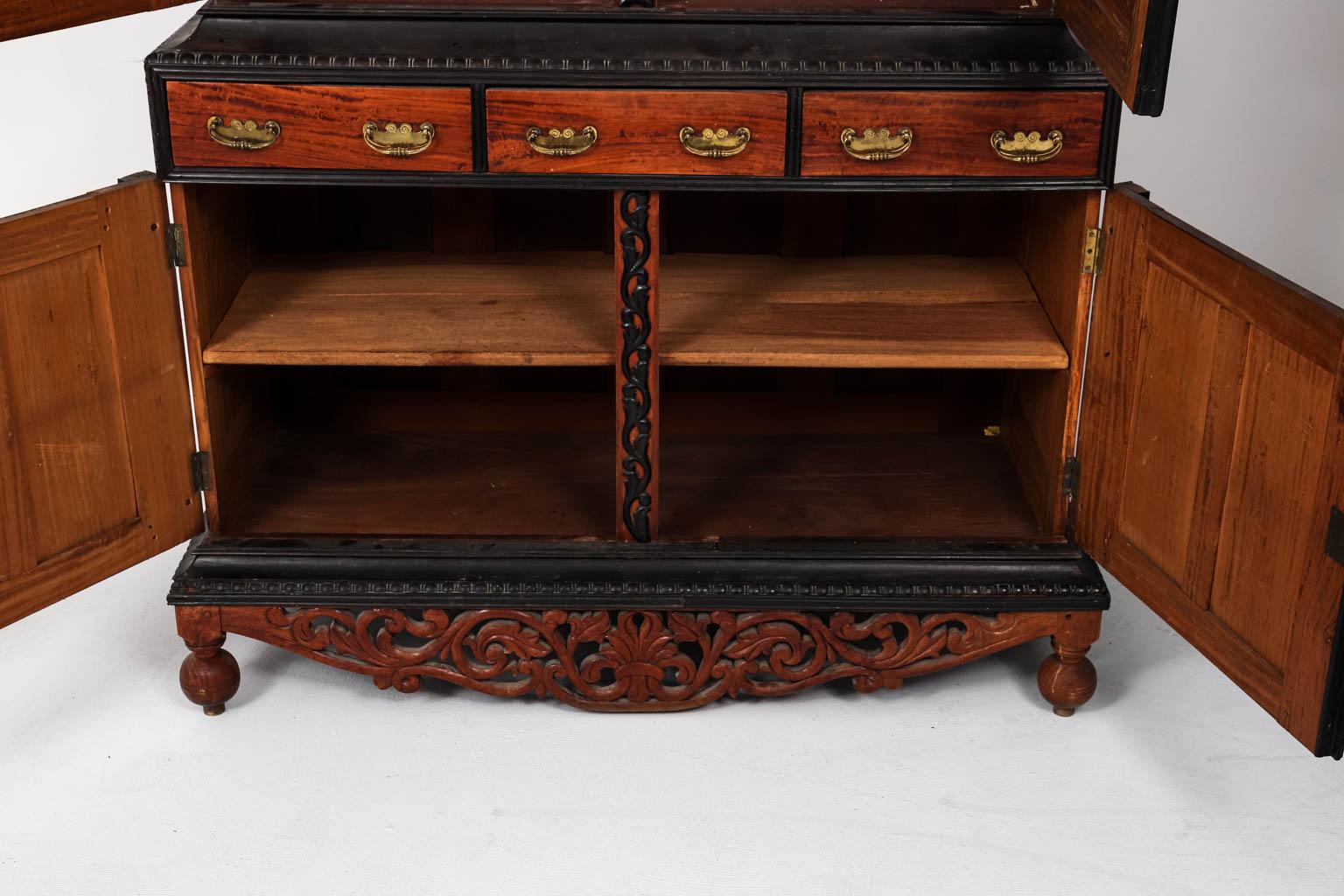 Anglo-Indian Style Satinwood and Ebony Cabinet 3