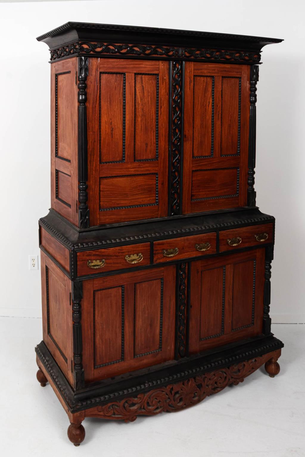 Anglo-Indian Style Satinwood and Ebony Cabinet 4