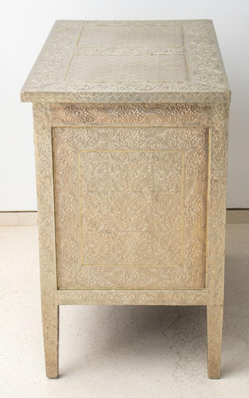 Sheet Metal Anglo-Indian Style Silver-Clad Commode