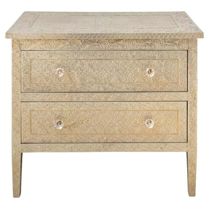 19th Century Anglo-Indian Commode with Five Drawers and Floral Inlay ...