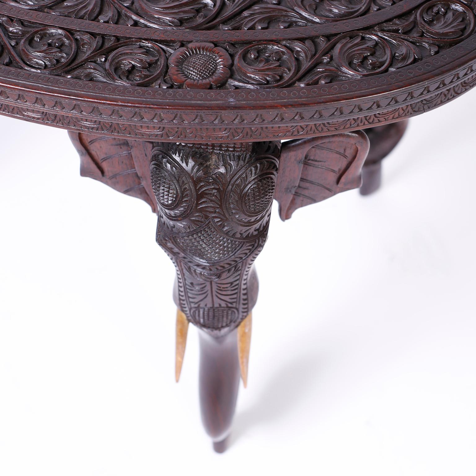 Mahogany Anglo-Indian Style Thai Elephant Table