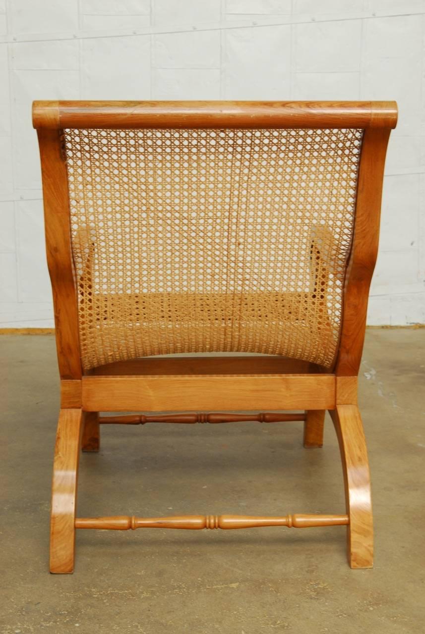 20th Century Anglo-Indian Teak and Cane Plantation Chair