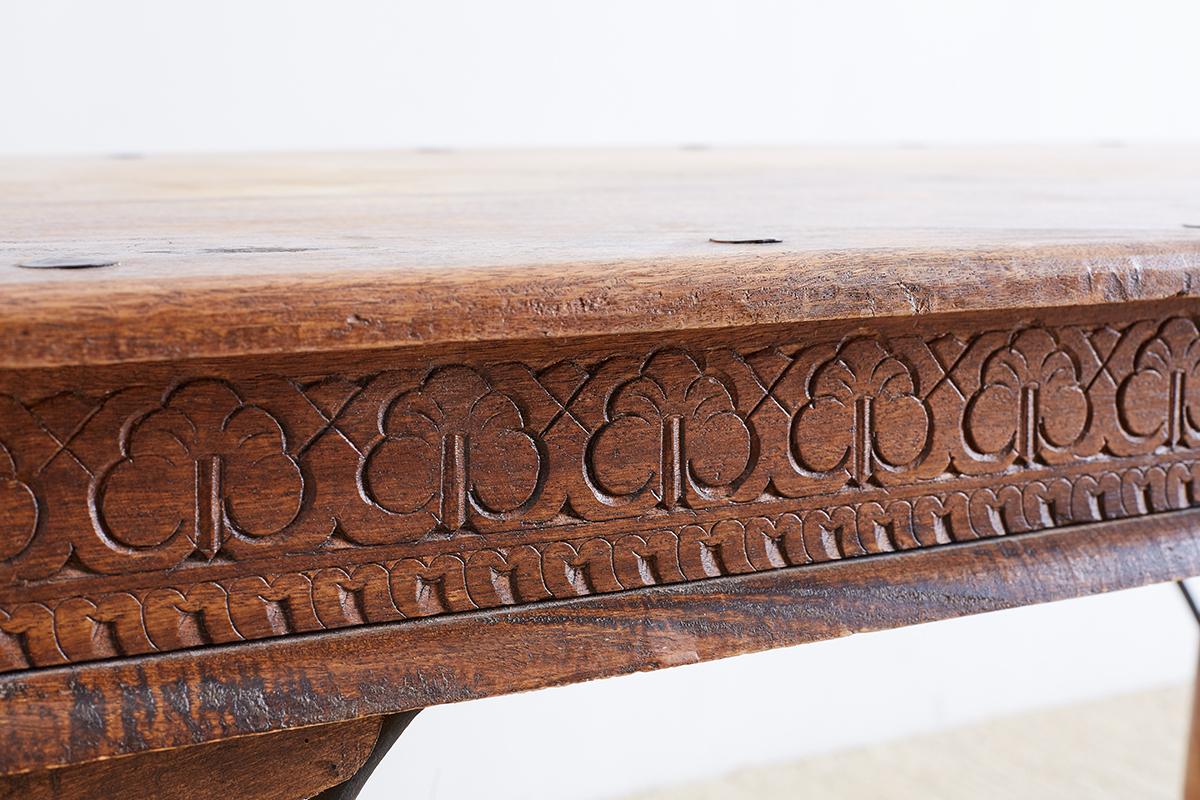 Anglo-Indian Teak Dining or Library Table 12