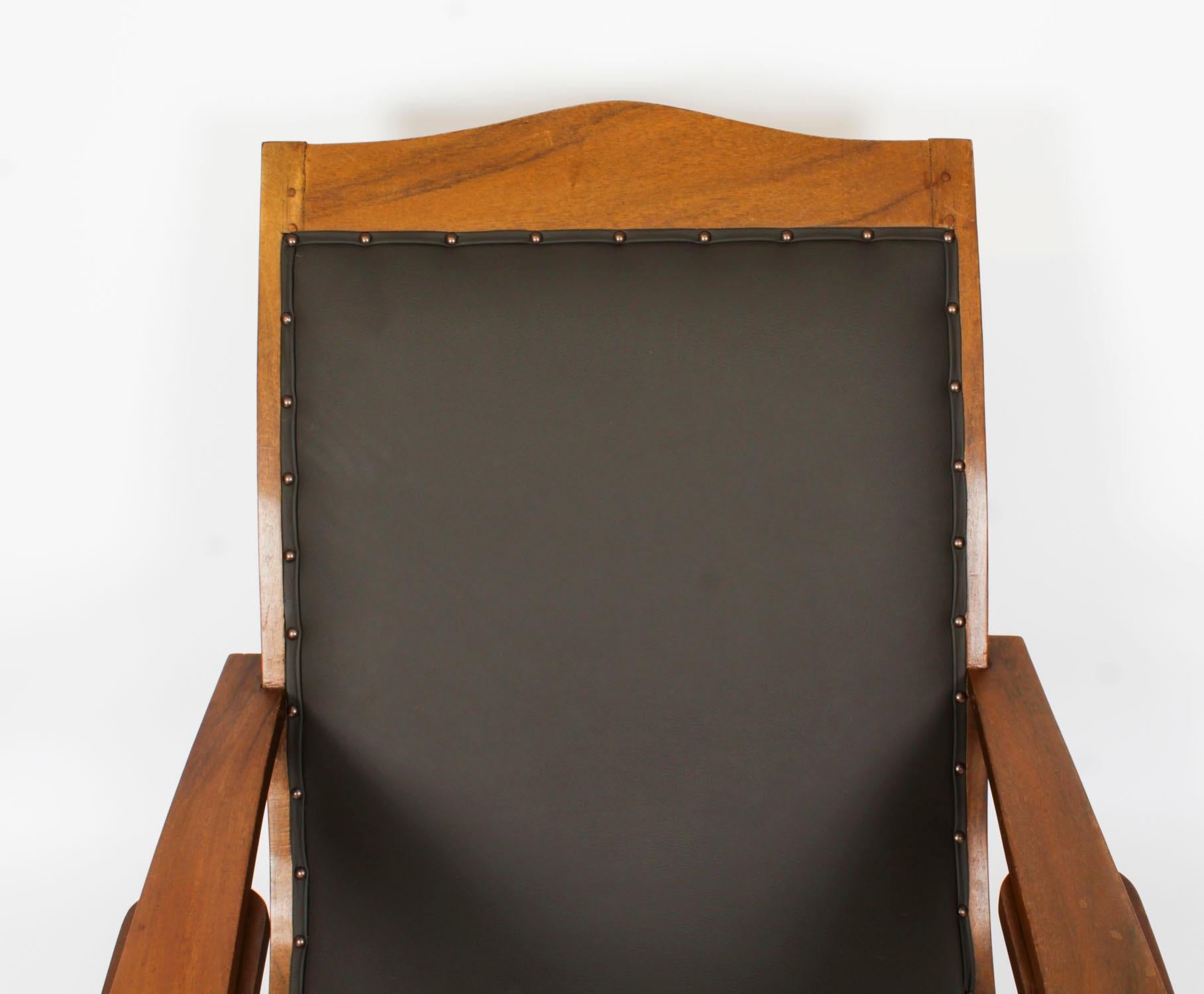 Chaise jardinière indienne anglo-indienne en teck avec bras extensibles 19ème siècle en vente 6
