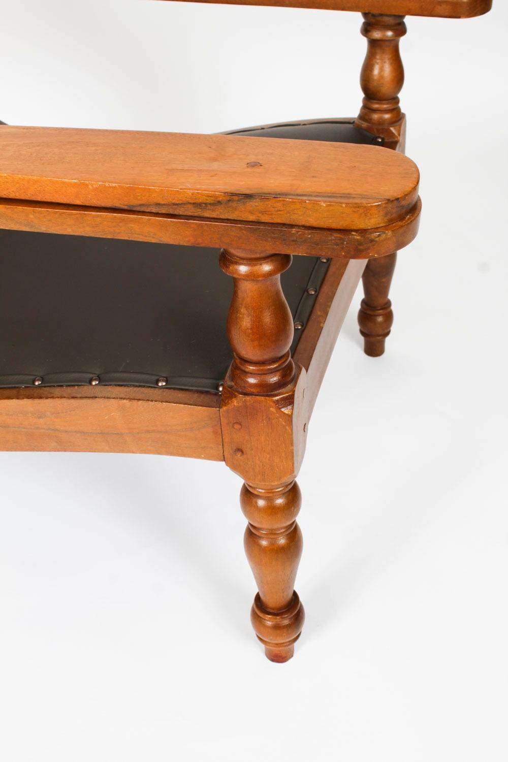 Chaise jardinière indienne anglo-indienne en teck avec bras extensibles 19ème siècle en vente 9