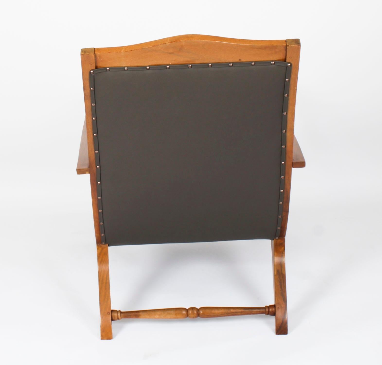 Chaise jardinière indienne anglo-indienne en teck avec bras extensibles 19ème siècle en vente 13