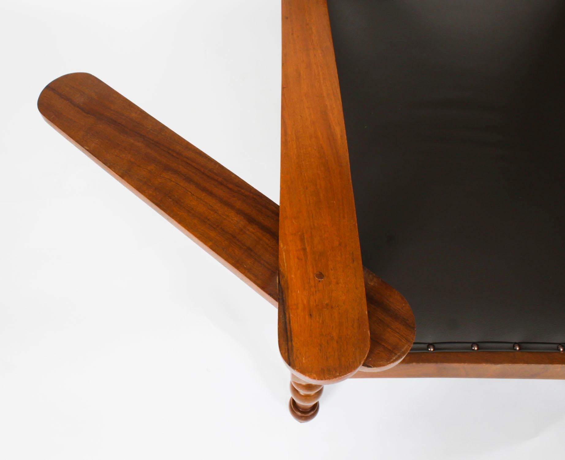 Chaise jardinière indienne anglo-indienne en teck avec bras extensibles 19ème siècle en vente 2