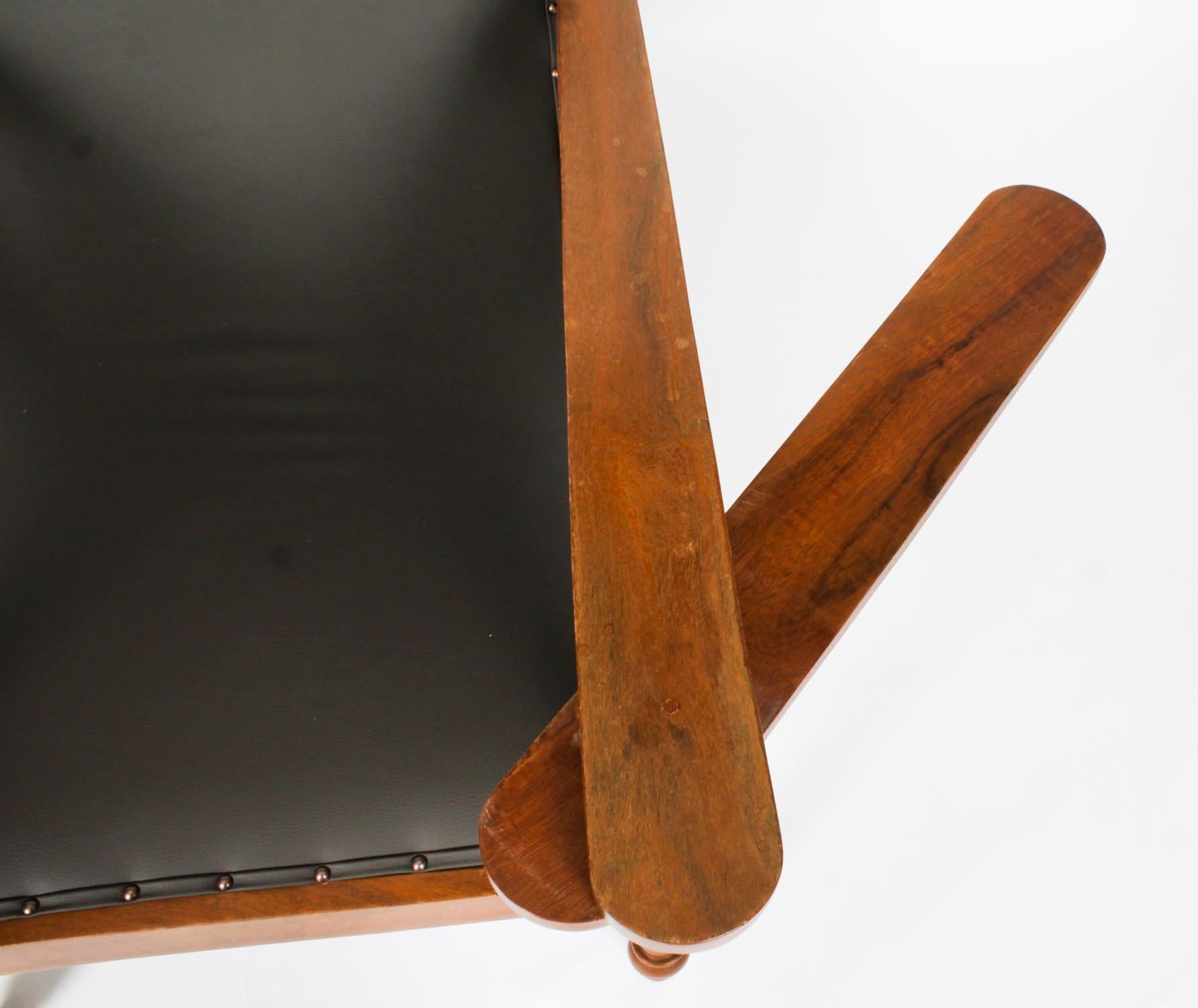 Chaise jardinière indienne anglo-indienne en teck avec bras extensibles 19ème siècle en vente 3